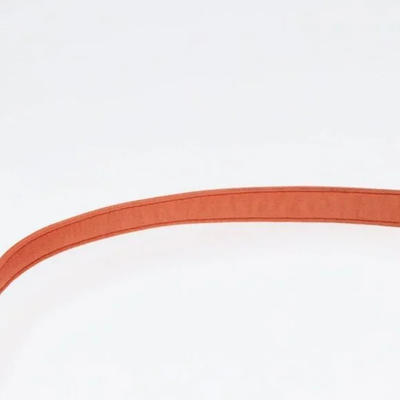 PRADA Shoulder Bag Suede Orange Silver Auth